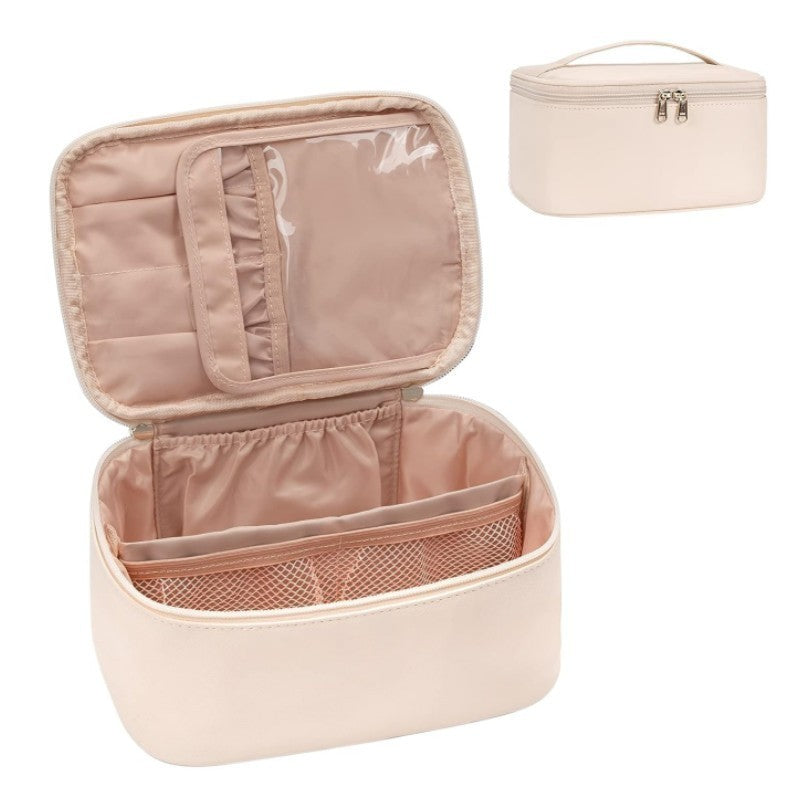Cosmetic Organizer Bag with Structured Design and Versatile Compartments Bowlift