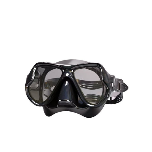 Diving mask with ergonomic design and a flexible snorkel Bowlift