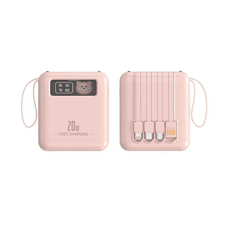 Portable power bank with integrated LED display and multifunctional charging ports Bowlift
