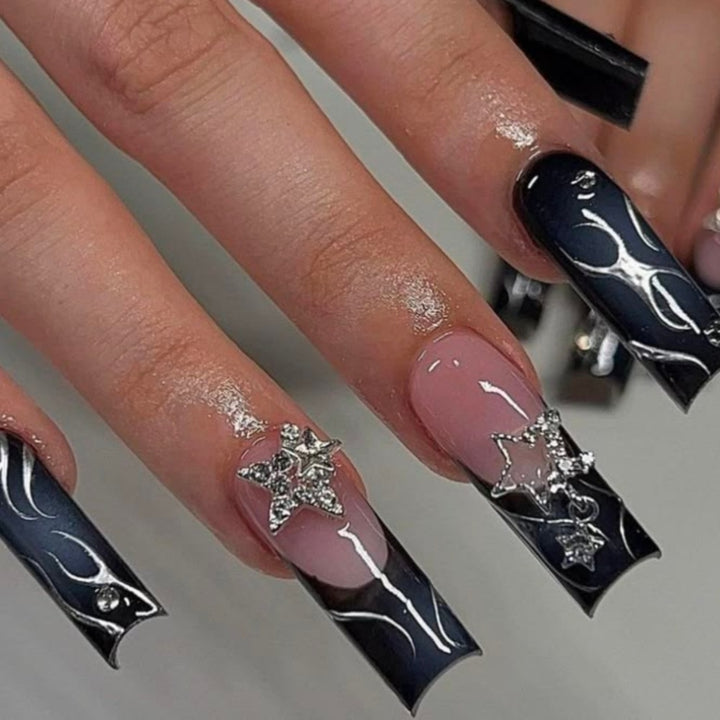 Designer Star-Embellished Nail Set