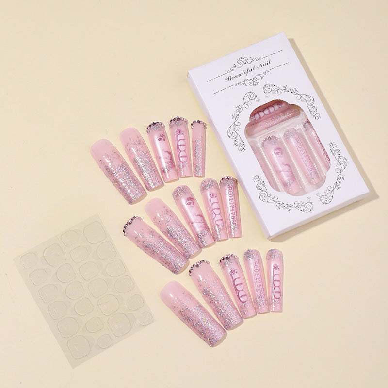 Decorative Glittery Press-On Nail Set