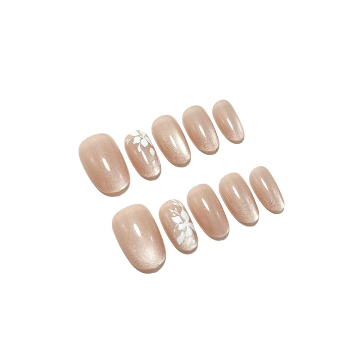 Artificial nails with elegant flower decoration Bowlift