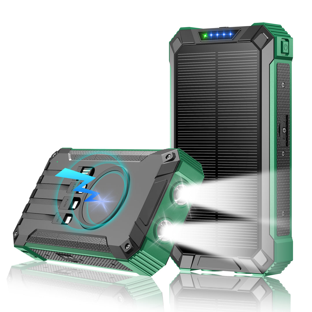 Solar and fast charging power bank with LED flashlight Bowlift