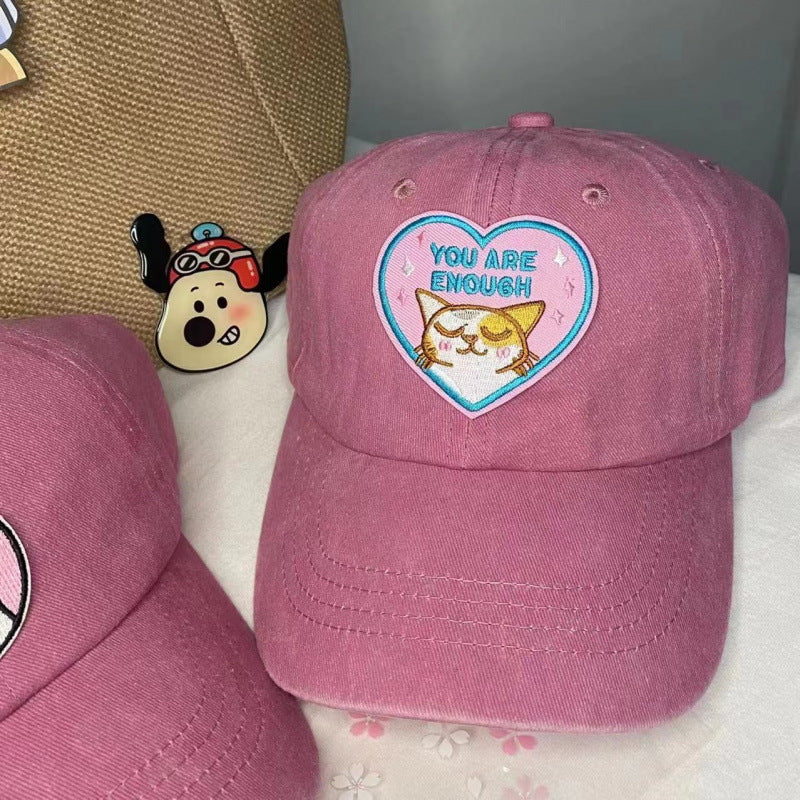 Women's Embroidered Inspirational Cat Baseball Cap Bowlift