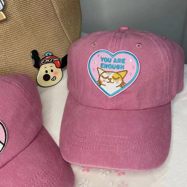Women's Embroidered Inspirational Cat Baseball Cap Bowlift