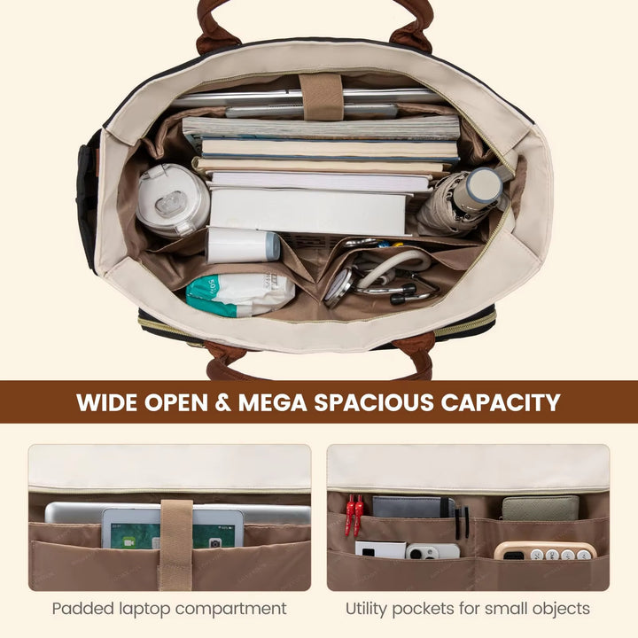 Practical Handbag with Structured Organizer Bowlift