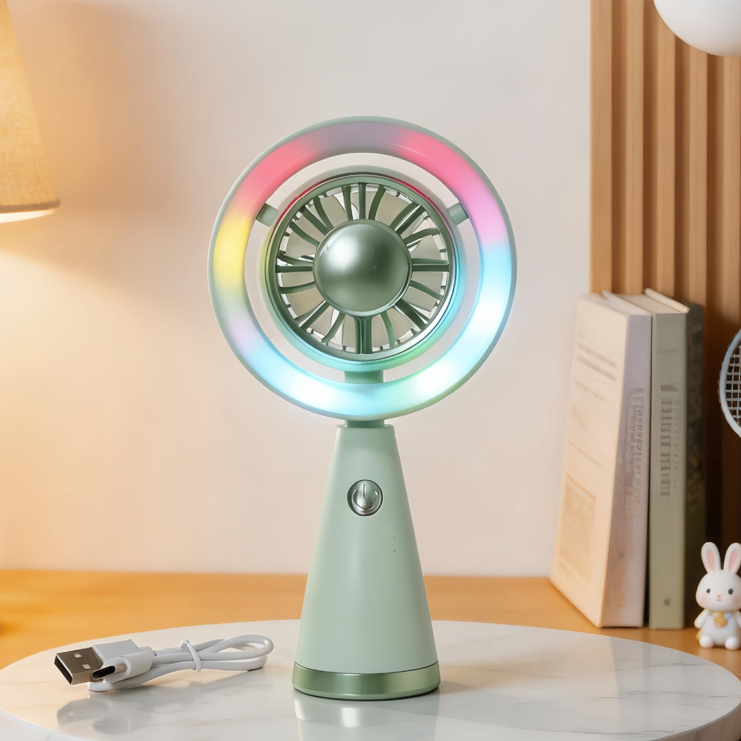 Ladies portable fan with LED light Bowlift