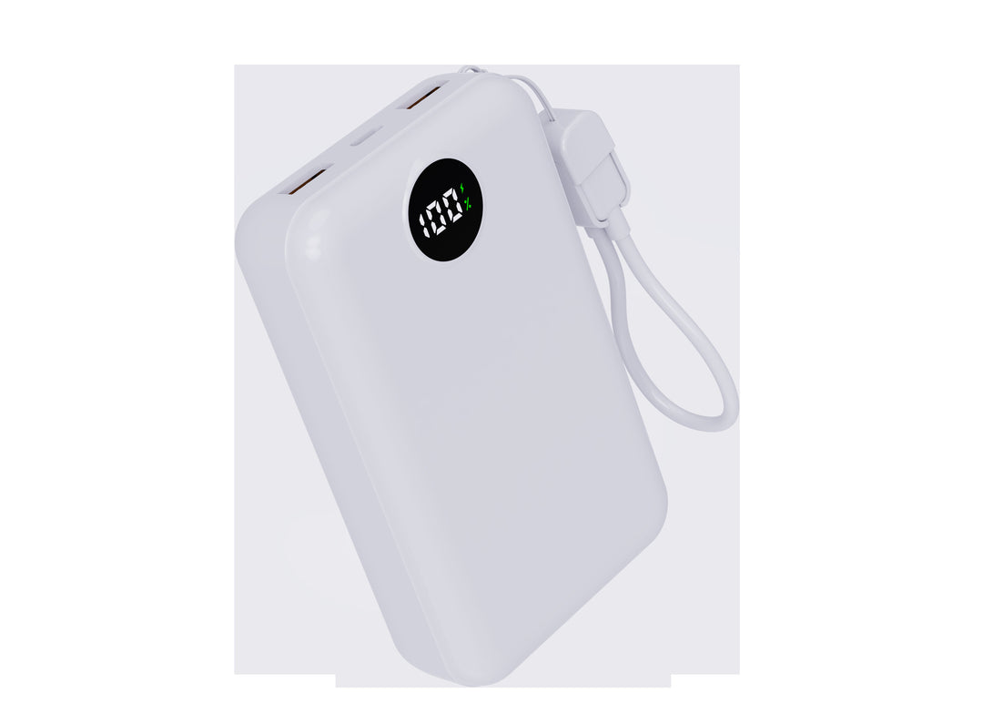 Portable power bank with integrated digital display and intelligent charging function Bowlift