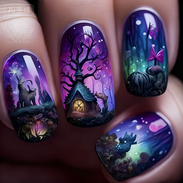Halloween Nail Art Set with Creative Designs and Sparkling Details Bowlift