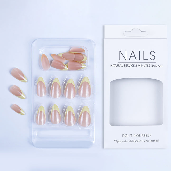 Nail tips with elegant French-tip design Bowlift