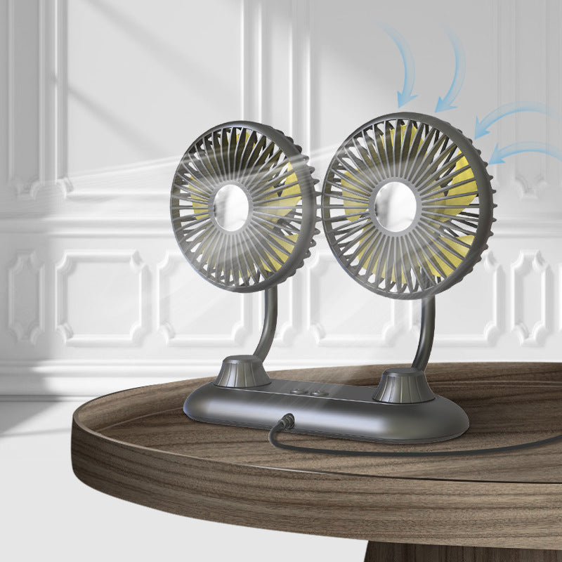 Portable Dual Adjustable USB Desk Fan Bowlift