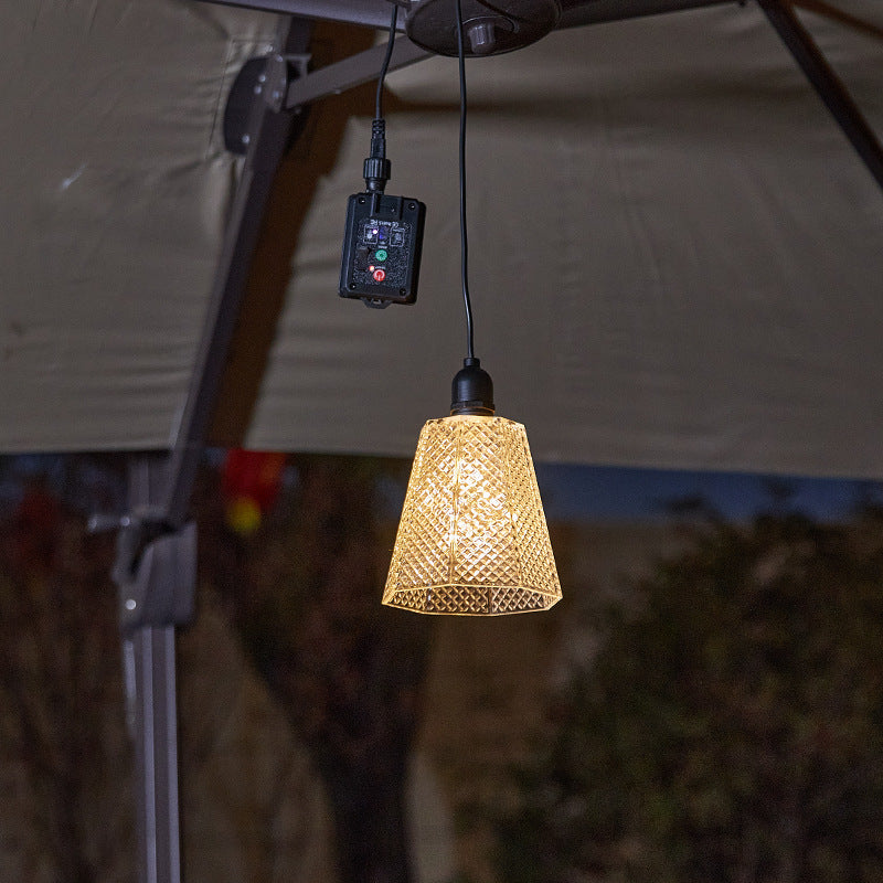 Crystal-Pattern Solar Pendant Light USB Rechargeable LED Bowlift