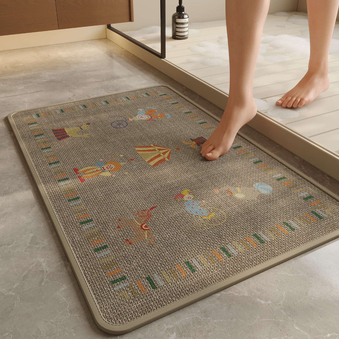 Playful Winter-Themed Bath Mat