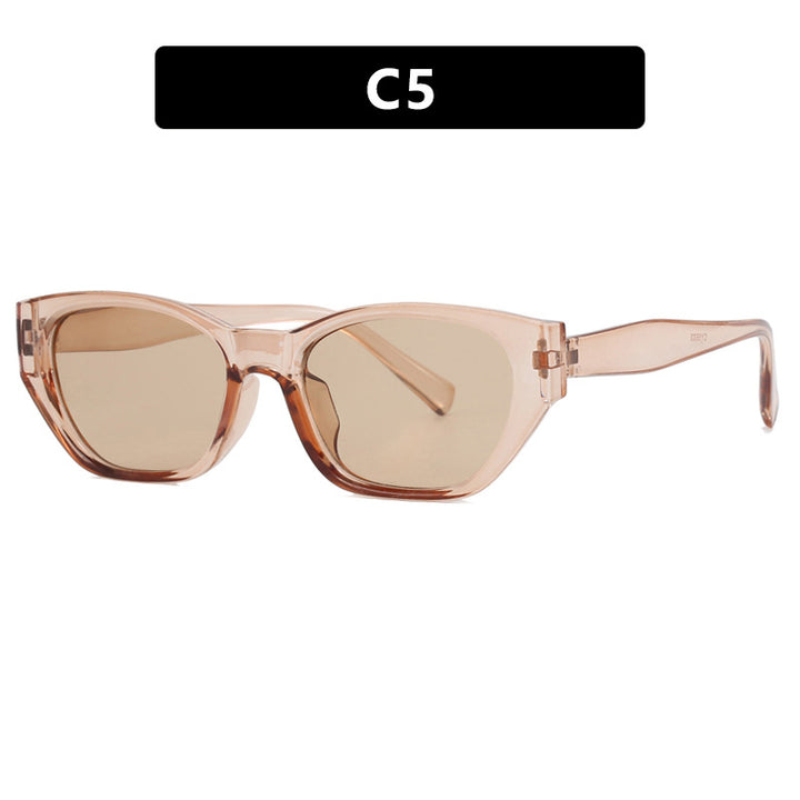 Women's futuristic cat-eye sunglasses with transparent frame and comfortable UV protection Bowlift