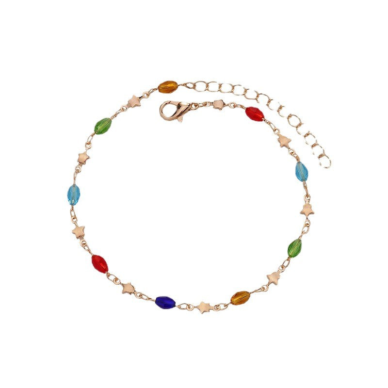 Colorful Star Charm Anklet Bowlift