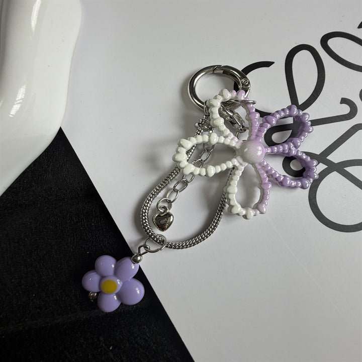 Decorative Flower Charm Keychain Bowlift