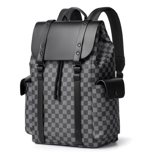 Vintage Checkered Pattern Backpack Bowlift