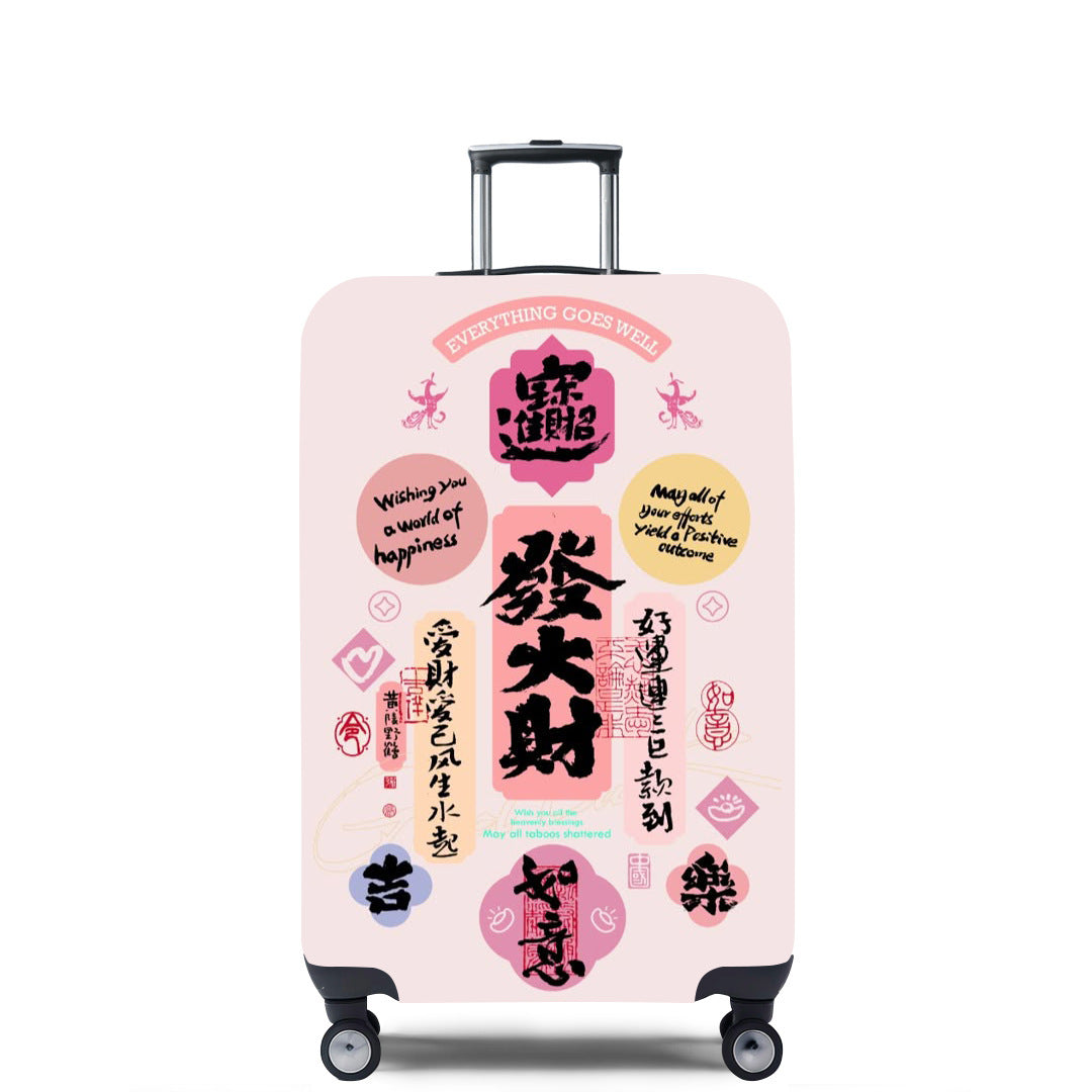 Unisex hard-shell travel suitcase with imaginative, cultural motif Bowlift