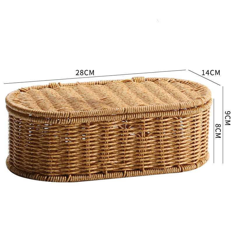 Oval Handmade Wicker Storage Basket Bowlift