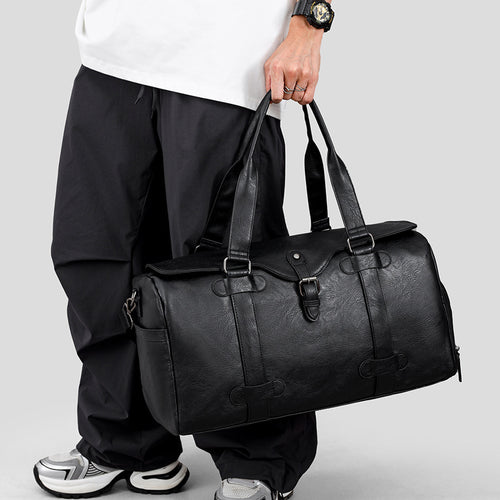 Elegant Genuine Leather Duffel Bag With Versatile Carrying Options Bowlift