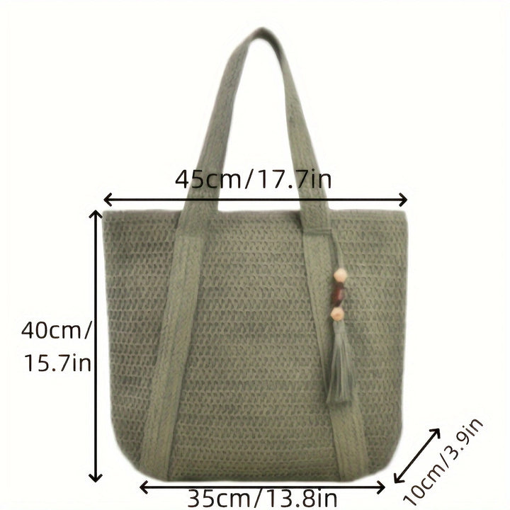 Elegant and Versatile Beach Bag with Leather Handles Bowlift