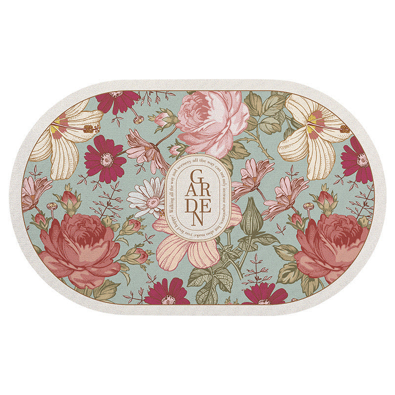 Decorative Floral Area Mat Bowlift