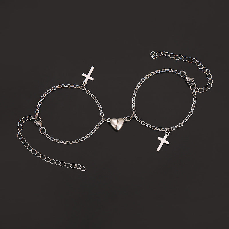 Versatile bracelet with cross and heart pendants Bowlift