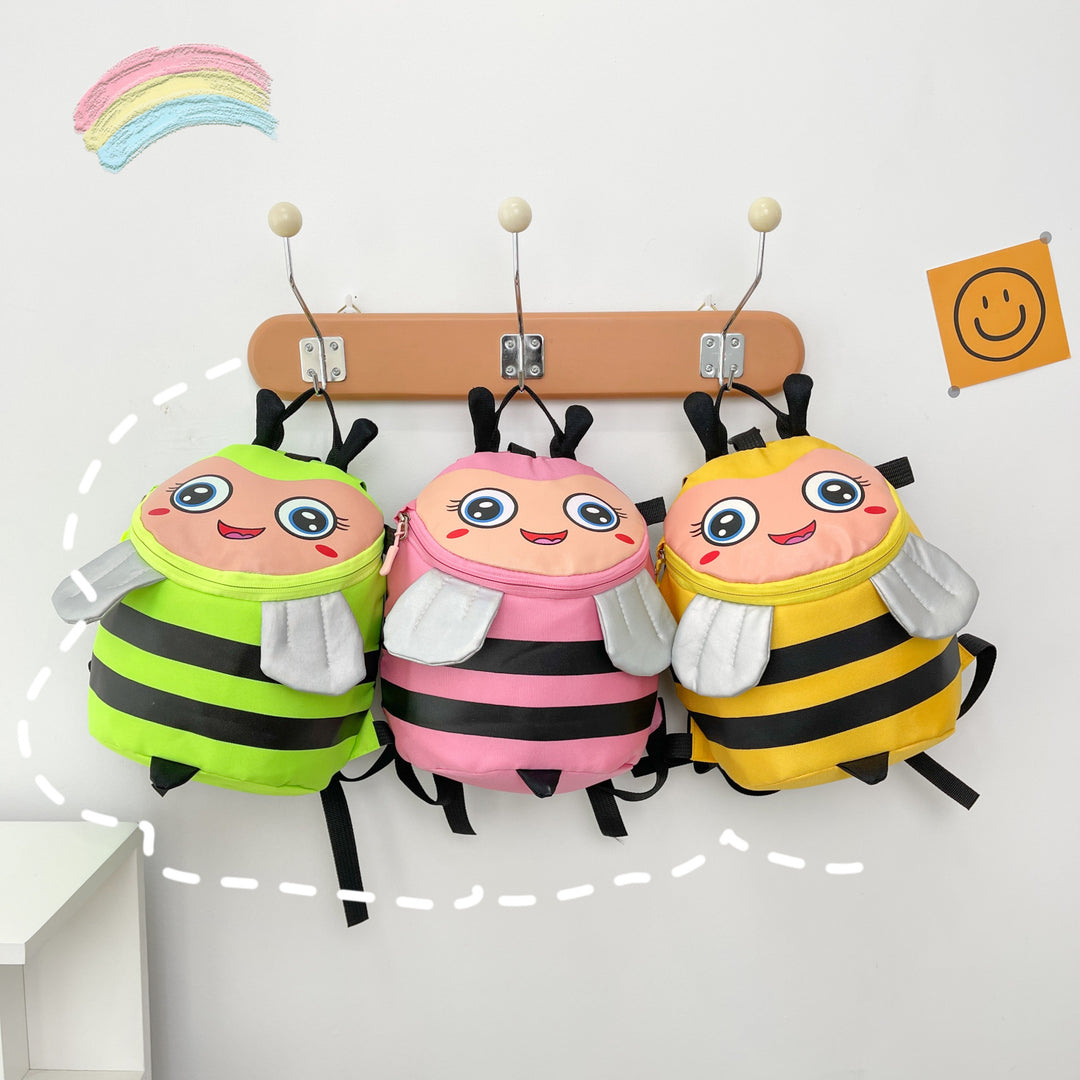 Plush backpack with bee motif and practical compartments Bowlift