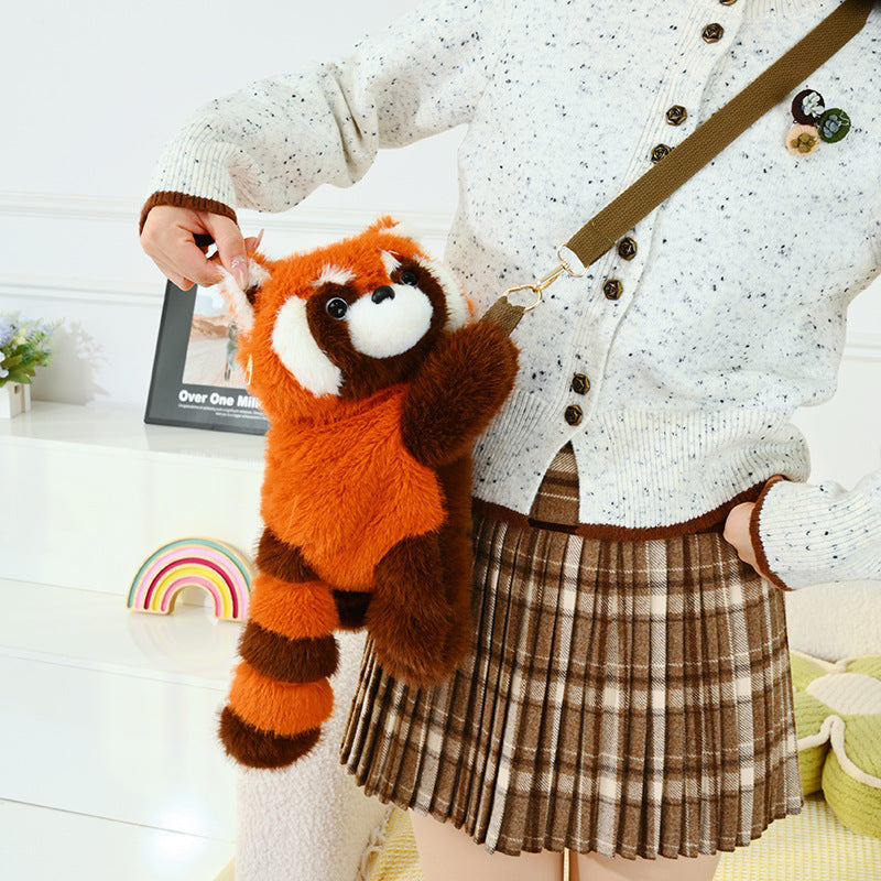 Plush Shoulder Bag with Cute Red Fox Design Bowlift