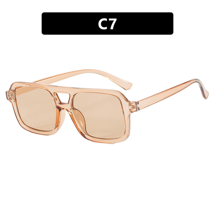 Women's fashionable square sunglasses made of transparent plastic Bowlift