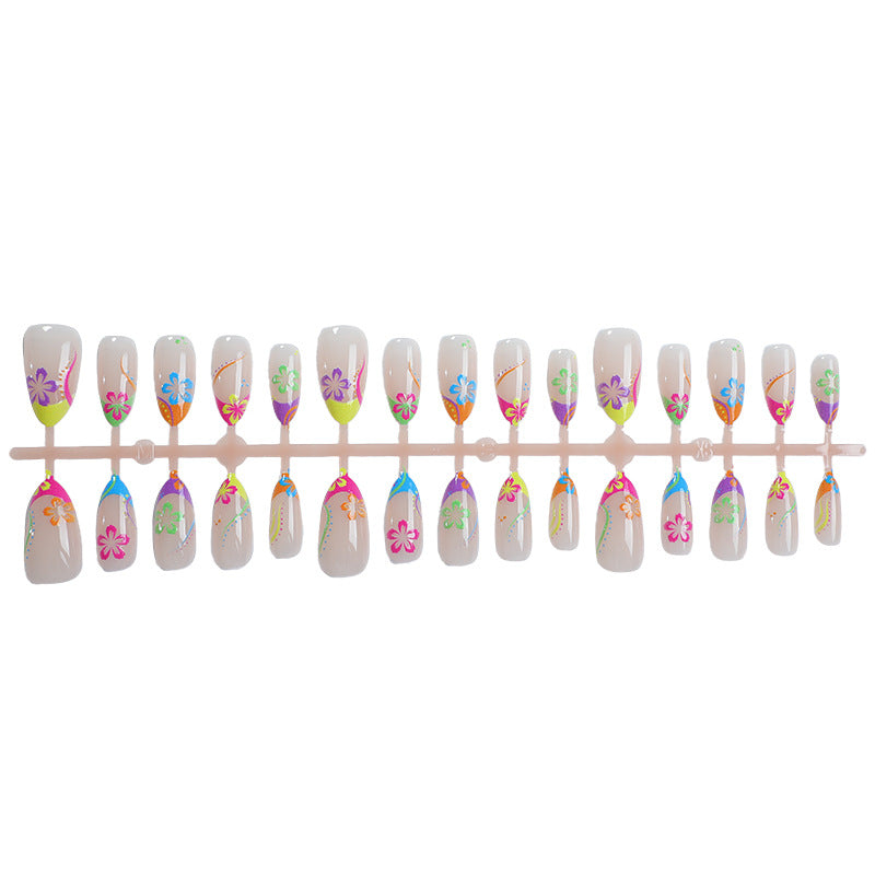 Creative Tropical Flower Press-On Nail Art Set