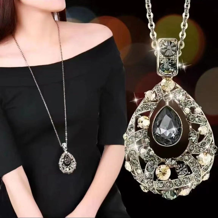 Contemporary Crystal Drop Necklace Bowlift