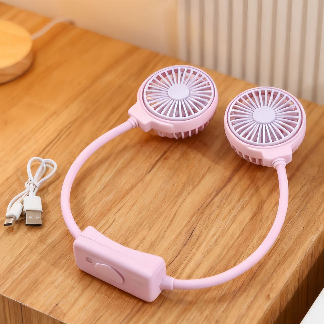 Women's Portable Neck Fan with Dual Vent Technology Bowlift