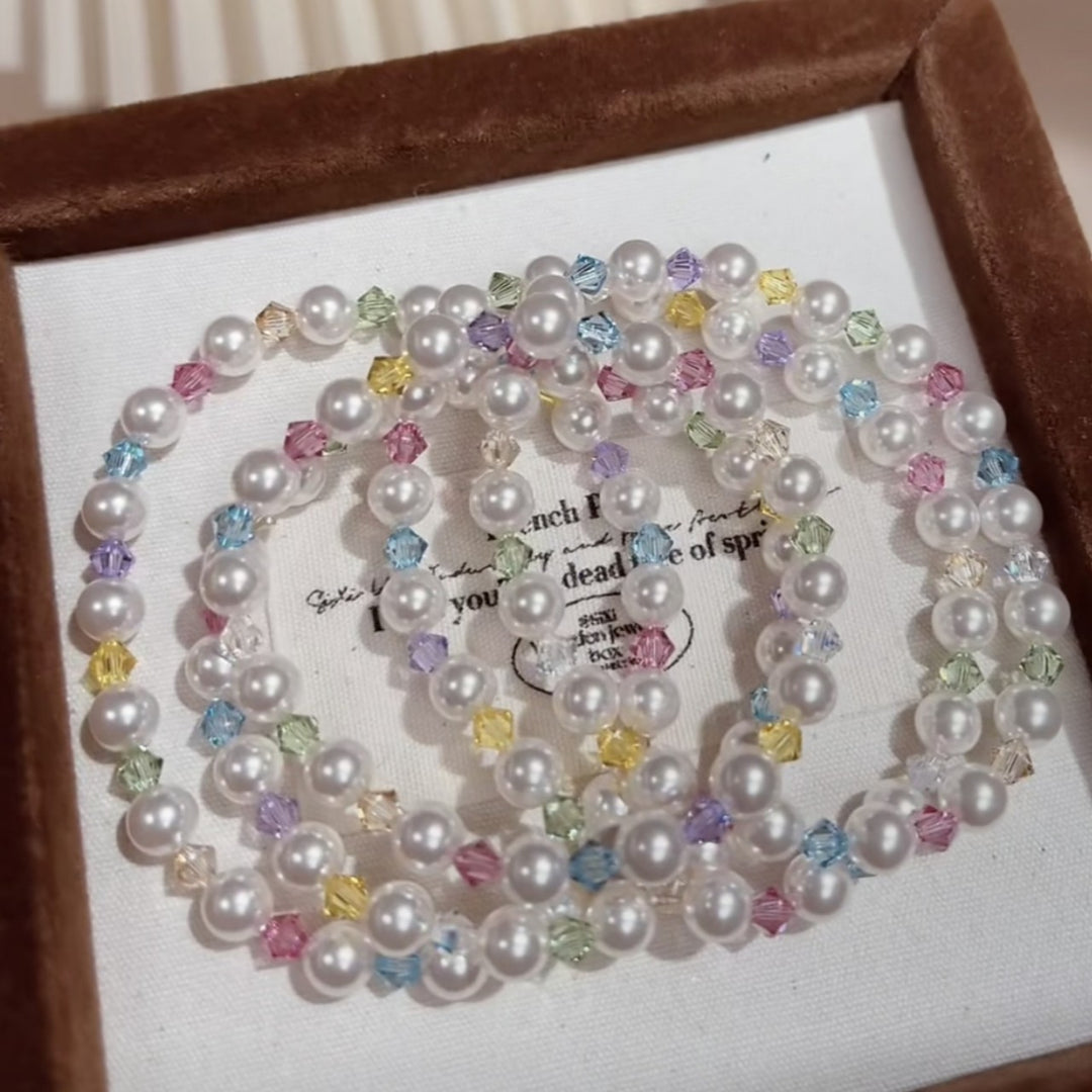 Colorful Beaded Pearl Bracelet Set Bowlift