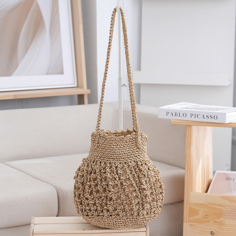 Handmade Macrame Bag with Open Structure Bowlift