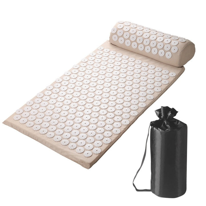 Acupressure Spiked Massage Mat with Ergonomic Bolster Pillow and Carry Bag Bowlift