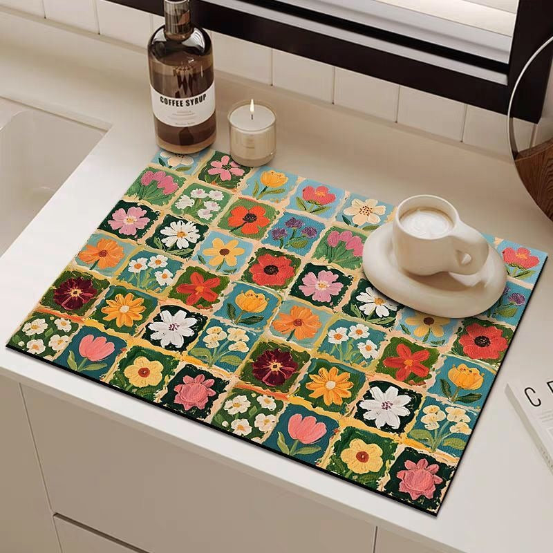 Decorative Floral Art Mat Bowlift