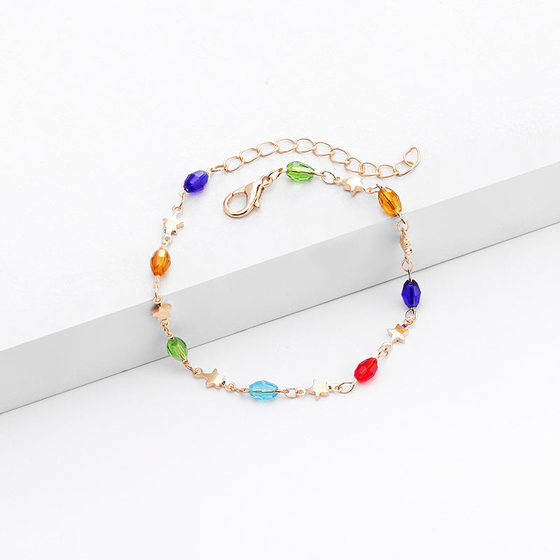Colorful Star Charm Anklet Bowlift