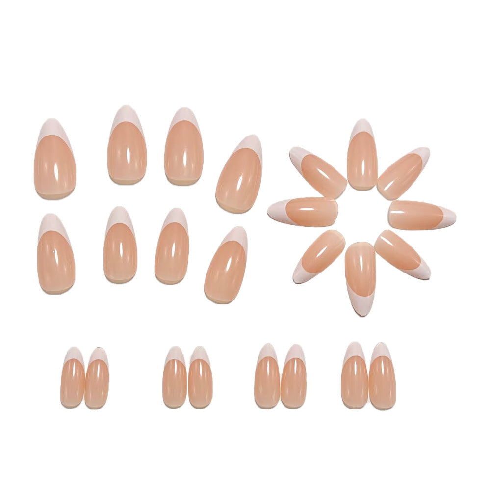 Elegant Artificial Nails in Modern French Tip Design Bowlift