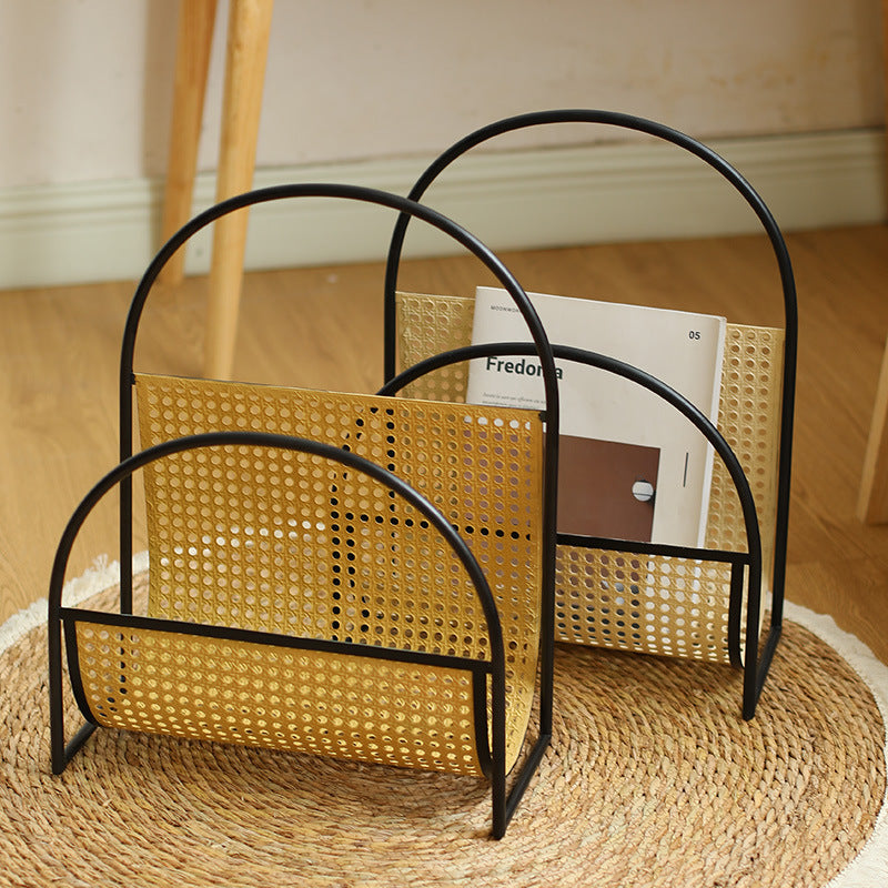 Unisex Elegant Magazine Holder with Artistic Weaving Structure Bowlift