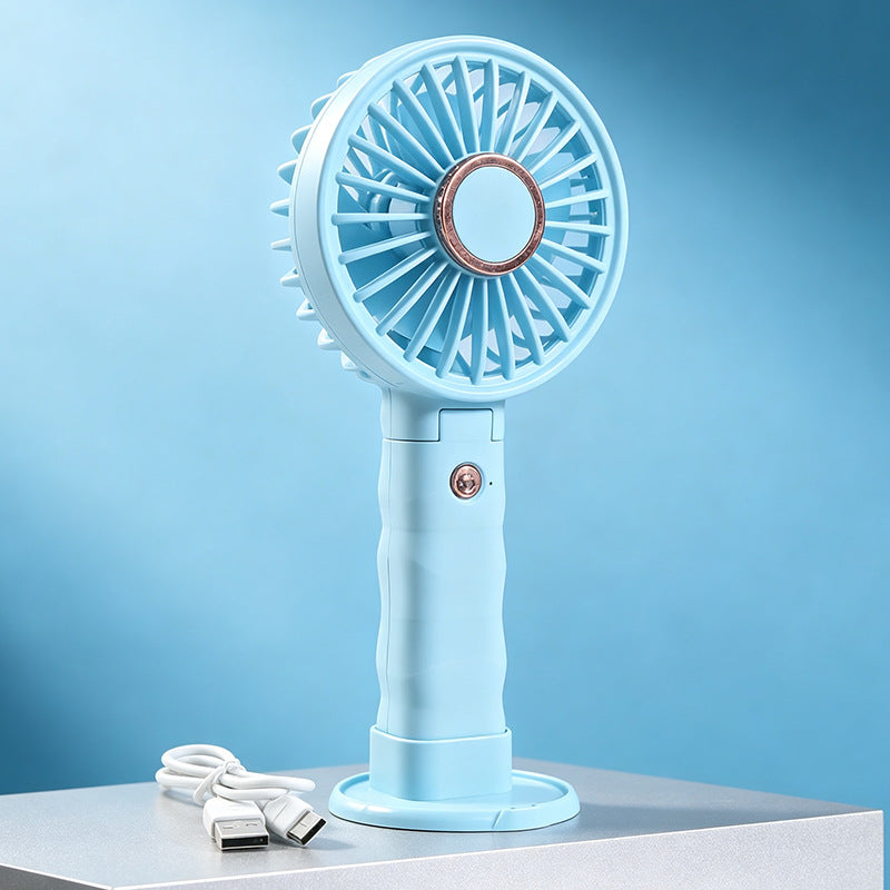 Women's portable handheld fan with powerful battery and innovative spray function Bowlift