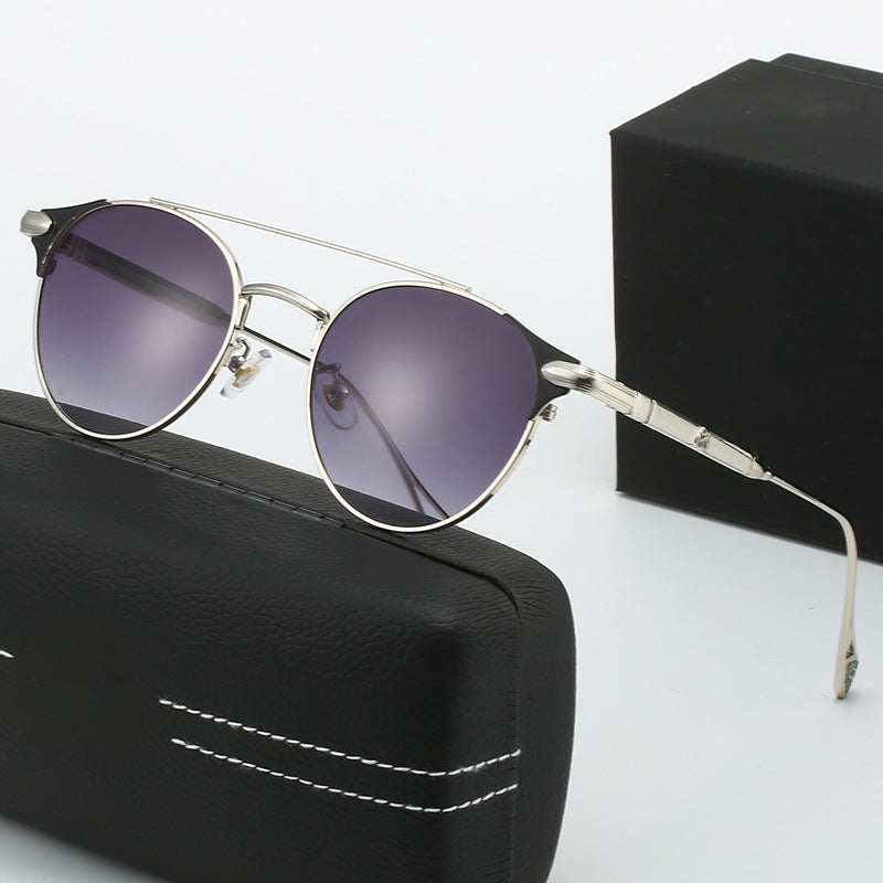 Women's round vintage sunglasses with high-quality metal frame and durable design Bowlift