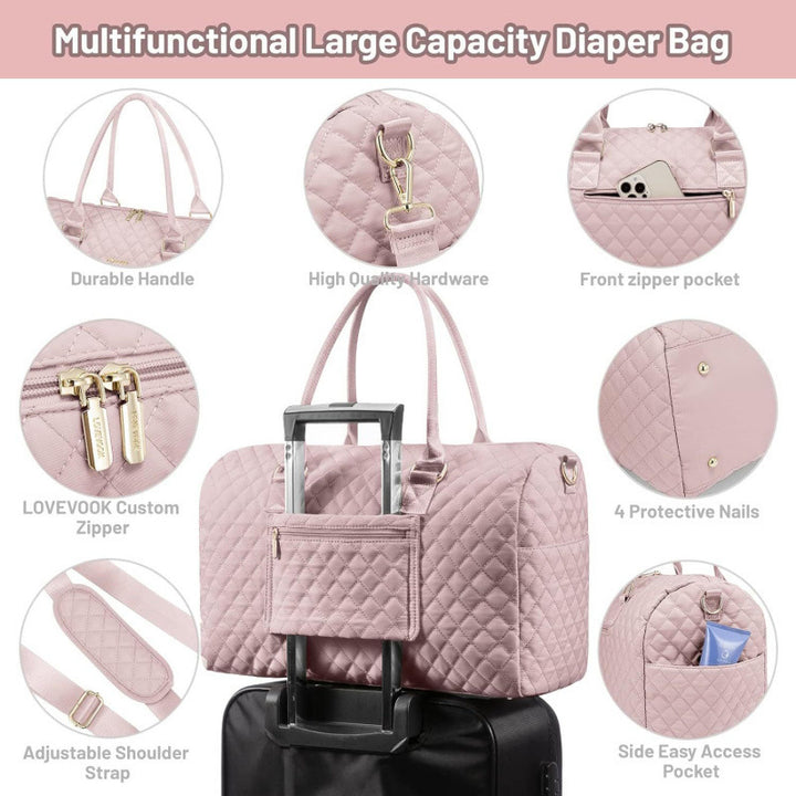 Quilted Multi-Functional Travel Duffle Bag Bowlift