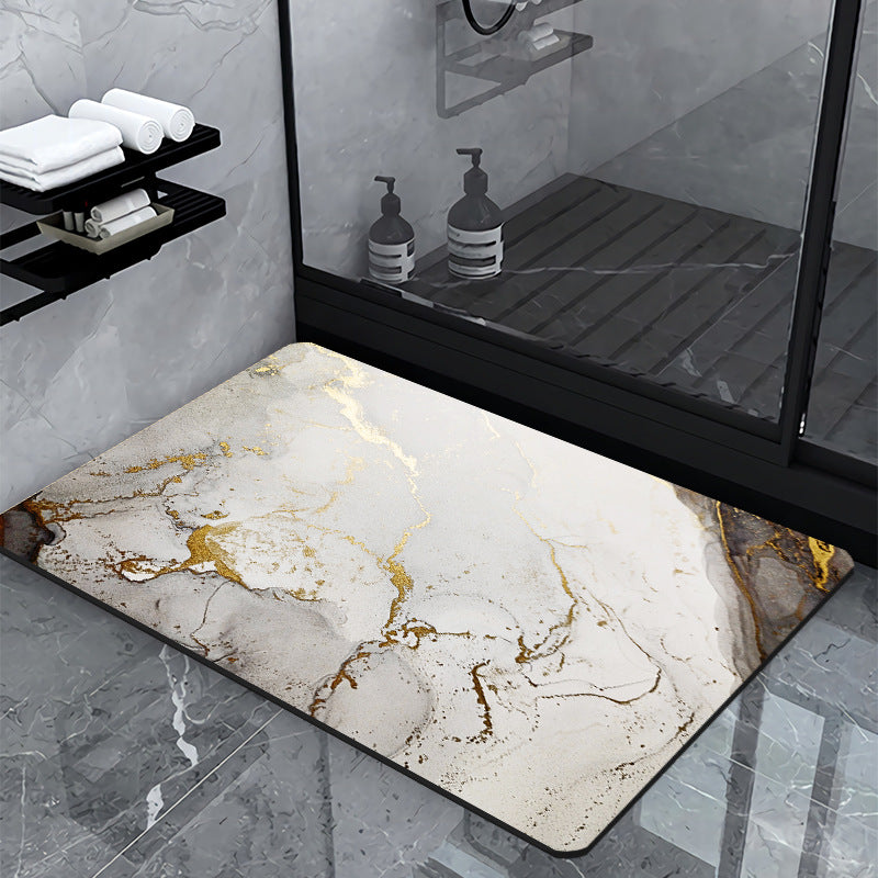 Luxury Marble-Effect Bath Mat Bowlift