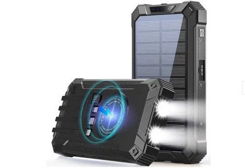 Solar-powered power bank with LED light Bowlift