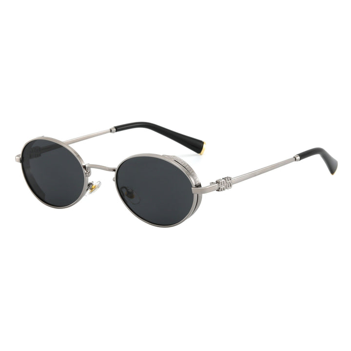 Ladies Round Designer Sunglasses with Elegant Metal Frame Bowlift