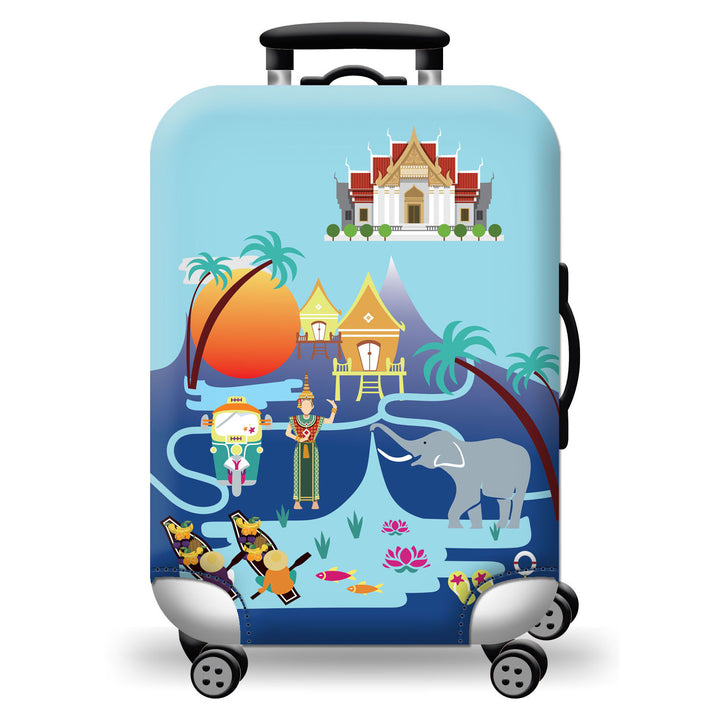 Hard Shell Luggage with Earth Design Bowlift