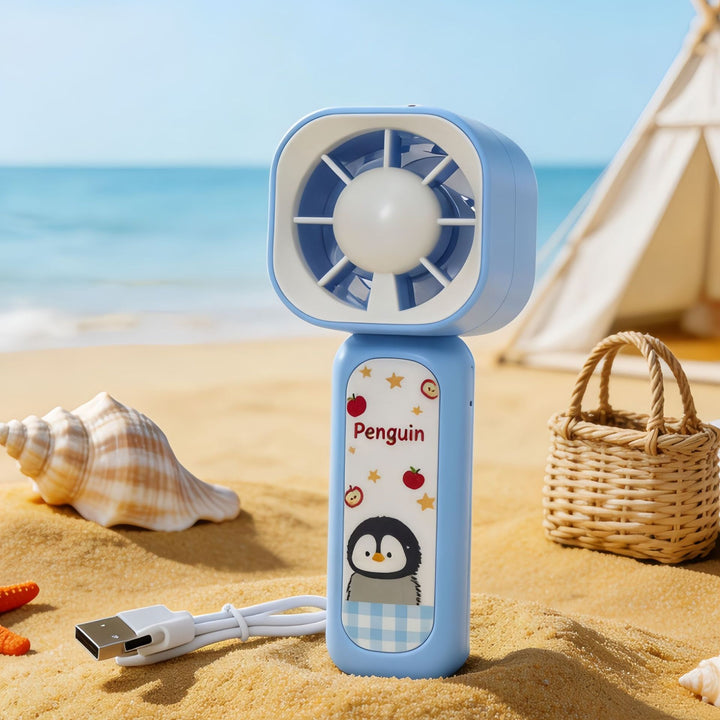 Women's Portable Mini Fan with Cute Animal Design and USB Charging Function Bowlift