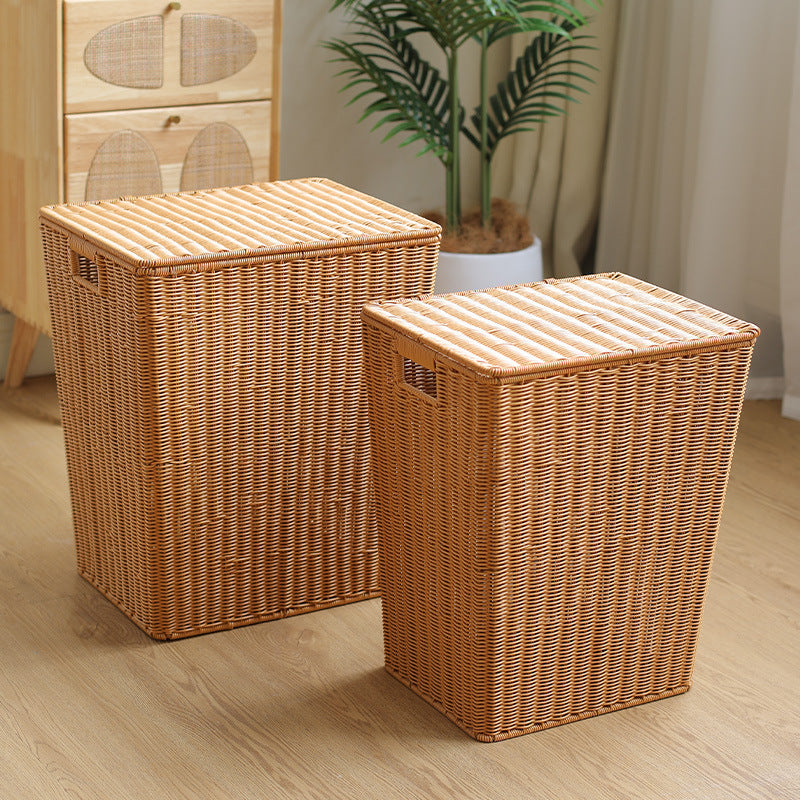 Handcrafted Rectangular Wicker Laundry Hamper Bowlift