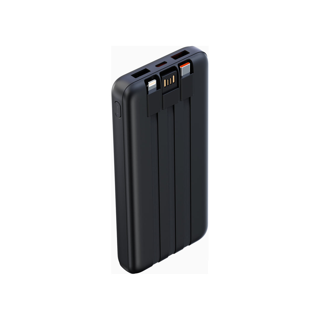 Portable power bank with integrated cable management and multifunctional charging port Bowlift